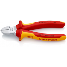 Кусачки боковые (бокорезы), диаметр 4,0 мм, 160 мм VDE KNIPEX 70 06 160, хромированные