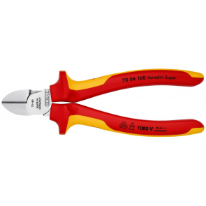 Кусачки боковые (бокорезы), диаметр 4,0 мм, 160 мм VDE KNIPEX 70 06 160, хромированные №3