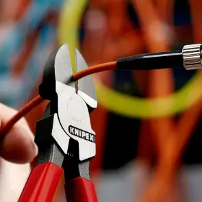 Кусачки бокові (бокорізи) для світловодів (оптоволокно), 160мм KNIPEX 72 51 160, фосфатовані №2