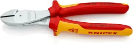 Кусачки боковые (бокорезы) особой мощности, диаметр 4,2 мм, 200 мм VDE KNIPEX 74 06 200, хромированные