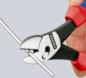 Кусачки боковые (бокорезы) особой мощности TwinForce, диаметр 5,5мм, 180мм KNIPEX 73 72 180 F,фосфатированные №3