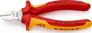 Кусачки бокові (бокорізи), діаметр 4,0мм, 140мм VDE KNIPEX 70 06 140, хромовані №1