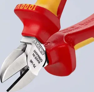Кусачки бокові (бокорізи), діаметр 4,0мм, 140мм VDE KNIPEX 70 06 140 SB, хромовані №3