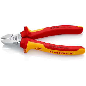 Кусачки бокові (бокорізи), діаметр 4,0мм, 160мм VDE KNIPEX 70 06 160 SB, хромовані №2