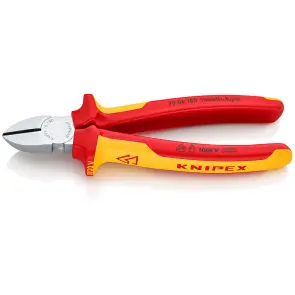 Кусачки бокові (бокорізи). діаметр 4,0мм, 180мм VDE KNIPEX 70 06 180 SB, хромовані №1