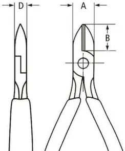 Кусачки бокові (бокорізи) для електроніки, діаметр 2,0мм, 130мм KNIPEX 77 01 130, поліровані №3
