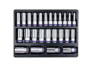 Набор головок 1/2" 12 гранн удлиненных 25 шт (08-36mm) в ложементе №1