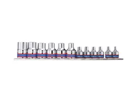 Набор "Е" головок 3/8", 1/2" 12 единиц (Е4-Е11-Е20) на планке