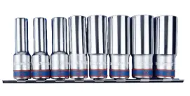 Набор головок 1/2" 8 единиц 6-гран.12-23 мм на планке