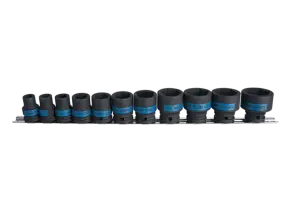 Набор ударных головок 1/2" 11 ед. 6-ти грани, длинные, 10-32мм KING TONY на планке №1