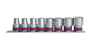 Набор торцевых головок 1/2", шестигранный, 3/8"-7/8", 8 единиц на планке. №1