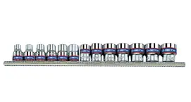 Набір головок 3/8" дюйм 1/4" - 13/16" (13 шт. 12 гранн.) на планці купити в Україні