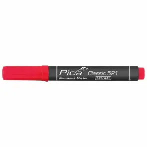 Маркер перманентний Pica 521/40 Classic Permanent Marker Chisel tip, зі скошеним носиком, червоний №1