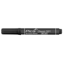 Маркер перманентный Pica 521/46, Classic Permanent Marker Chisel tip, с скошенным носиком, черный