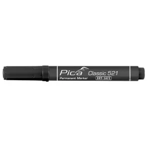 Маркер перманентный Pica 521/46, Classic Permanent Marker Chisel tip, с скошенным носиком, черный №1