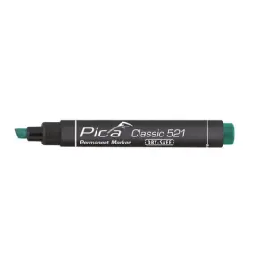 Маркер перманентный Pica Chisel tip, 521/36, со скошенным носиком, зеленый №1