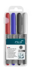 Набор перманентных маркеров PICA 534/04 Classic Permanent Pen (красный/синий/черный/белый), 4шт №1