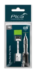 Запасные графитовые жала 7030 SB+две резинки, для PICA Fine Dry, твердость HВ, серый графит, 24шт №2