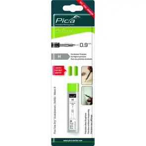 Запасные графитовые жала 7050 SB+две резинки, для PICA Fine Dry, твердость H, серый графит, 24шт №1