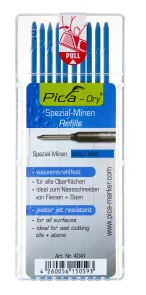 Стержни запасные 4041 для PICA Dry, водостойкие Water resistant, синий, 10шт №1