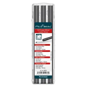 Стержни запасные, 6050 для Pica BIG Dry, Carpenter грифель столяра 2H, 12шт №1