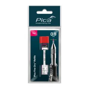 Запасні стержні PICA 7031/SB Fine Dry червоний 0,9мм, 12шт №1