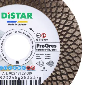Круг алмазный отрезной 1A1R 115x1,9x8/20x22,23 PRO Gres №3