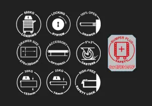 Тумба инструментальная на колесиках 7 ящиков красная (уп.1) №3