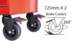 Тумба інструментальна 7 полична червона KING-TONY №4