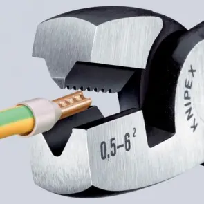 Інструмент для обтиску контактних гільз 0,5-6,0мм.кв., 180мм KNIPEX 97 81 180, фосфатований №2