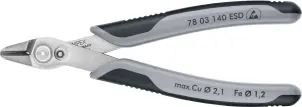 Кусачки Electronic Super Knips XL, диаметр 2,1мм, 140мм KNIPEX 78 03140 ESD №1