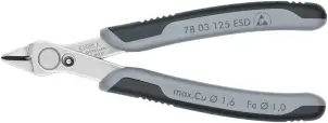 Кусачки Electronic Super Knips діаметр, 1,6мм, 125мм KNIPEX 78 03 125 ESD SB (в блістері) №1