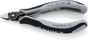 Прецизійні кусачки бокові для електроніки KNIPEX 79 42 125 Z ESD №1