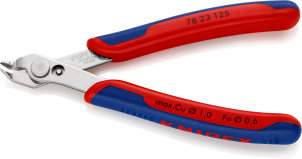 Кусачки Electronic Super Knips загнутые 60 градусв, дыаметр 1,0мм, 125мм KNIPEX 78 23 125 SB, нержавійка №2
