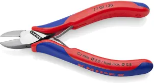 Кусачки бічні (бокорізи) для электроніки, Ø2,0мм , 130мм KNIPEX 77 02 130, хромовані №2