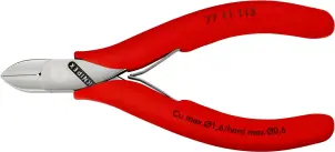 Кусачки боковые (бокорезы) для электроники, диаметр 1,6 мм KNIPEX 77 11 115, хромированные №3