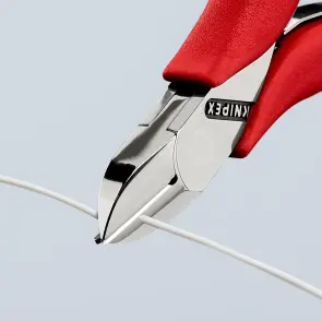 Кусачки боковые (бокорезы) для электроники, диаметр 1,6 мм KNIPEX 77 11 115, хромированные №4