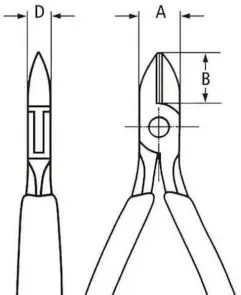 Кусачки бокові (бокорізи) для електроніки, діаметр 1,6мм, 130мм KNIPEX 77 21 130, хромовані №4