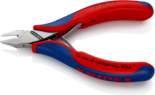 Кусачки бокові (бокорізи) для електроніки, Ø1,0мм, 115мм KNIPEX 72 52 115, хромовані №2