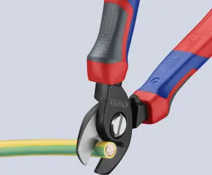 Ножиці для різання кабелів, діаметр 15мм / 50мм.кв., 165 мм KNIPEX 95 12 165 SB, фосфатовані №2