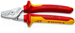 Ножиці для різання кабелів, діаметр 15мм / 50мм.кв., 160мм VDE KNIPEX 95 16 160 SB, хромовані №1