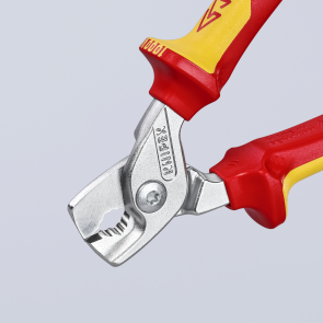 Ножиці для різання кабелів, діаметр 15мм / 50мм.кв., 160мм VDE KNIPEX 95 16 160 SB, хромовані №3