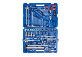 Набор инструментов 128 единиц 1/4"+1/2" в пластиковом кейсе