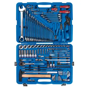 Набор инструментов 128 единиц 1/4"+1/2" в пластиковом кейсе №11