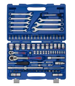 Набор инструментов 83 единиц 1/4"+1/2" в пластиковом кейсе №1