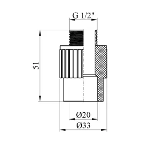 Муфта PPR Baux 20х1/2" РЗ №2