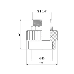 Муфта PPR Baux 40х1 1/4" РЗ №2