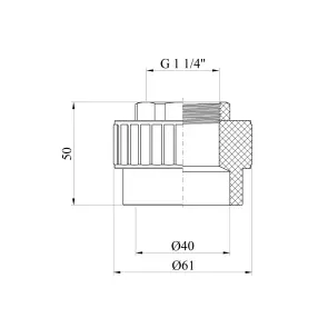 Муфта PPR Baux 40х1 1/4" РО №2