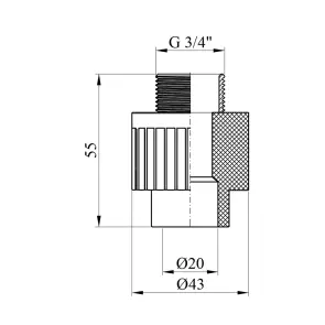 Муфта PPR GrandiTherm 20х3/4" РЗ №2