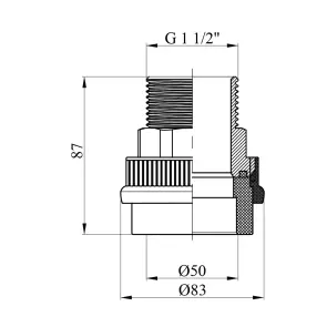 Муфта PPR GrandiTherm 50х1 1/2" РЗ №2